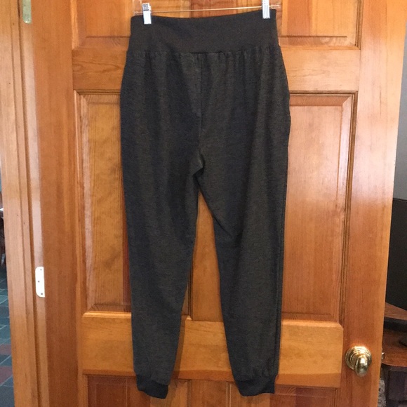 Forever 21 Heather Grey Joggers Stretch Waist Ankle Cuffs Side Pockets Sz Lg - Picture 4 of 13